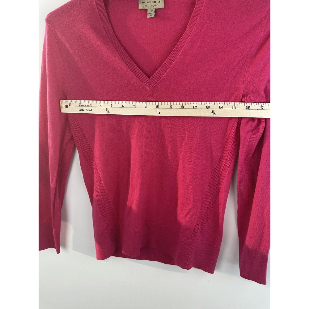 Burberry London Cashmere Sweater Pink Nova Check Elbow Patch XS Luxury Designer - Picture 12 of 16
